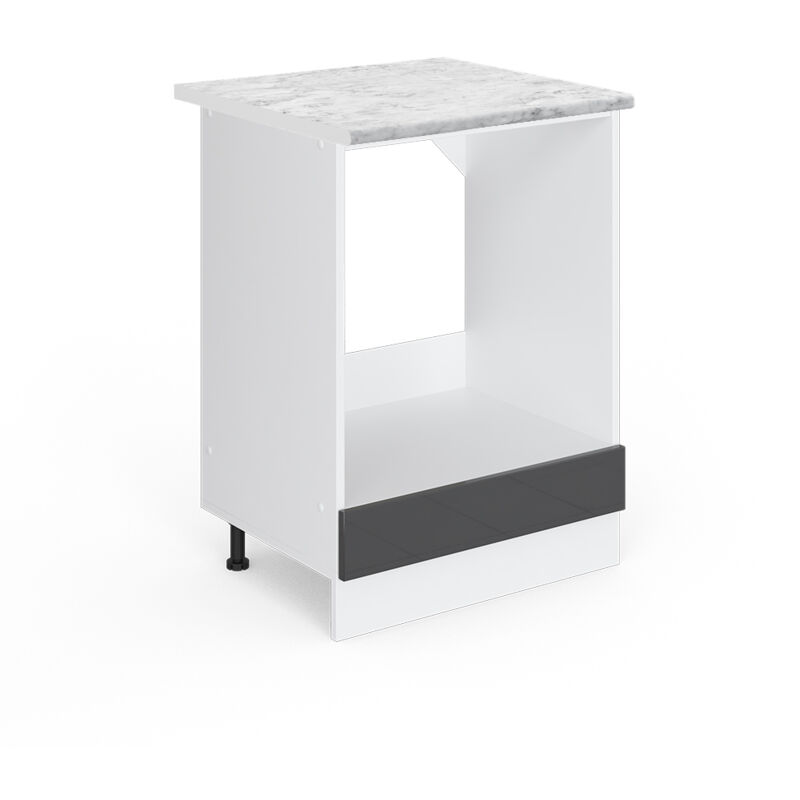 Vicco - Meuble pour four R-Line, Anthracite Haute brillance, 60 cm, pt Marbre