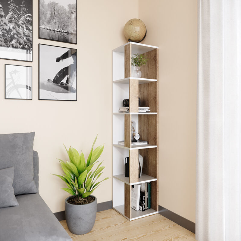 Vicco - Eckregal Lio, Sonoma, 33.3 X 162.2 Cm