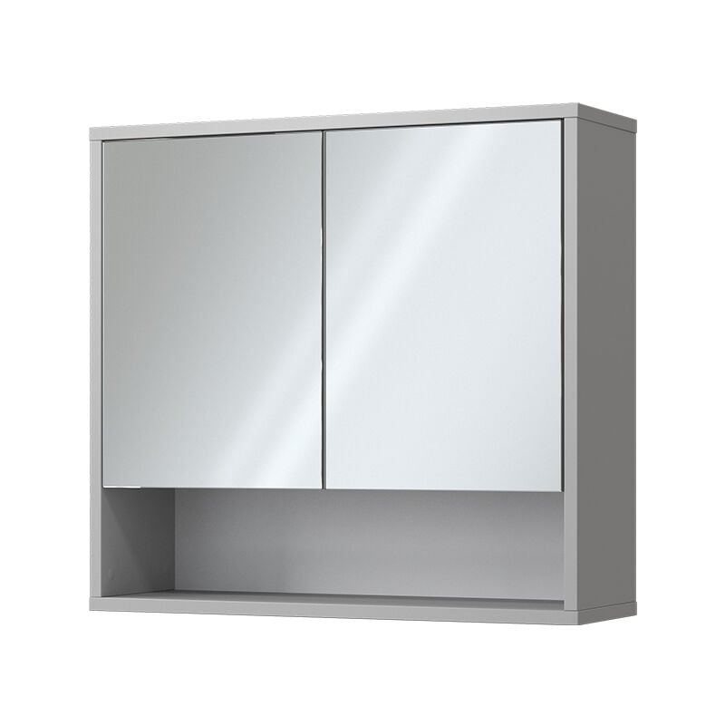 Vicco - Armoire de toilette Eliza, Gris, 70 x 65 cm avec 2 portes
