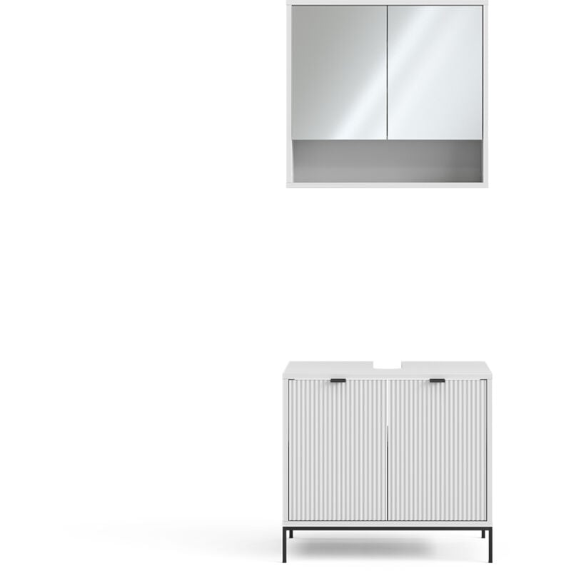 Vicco - Ensemble de meubles de salle de bain Eliza, Blanc, 2 pièces