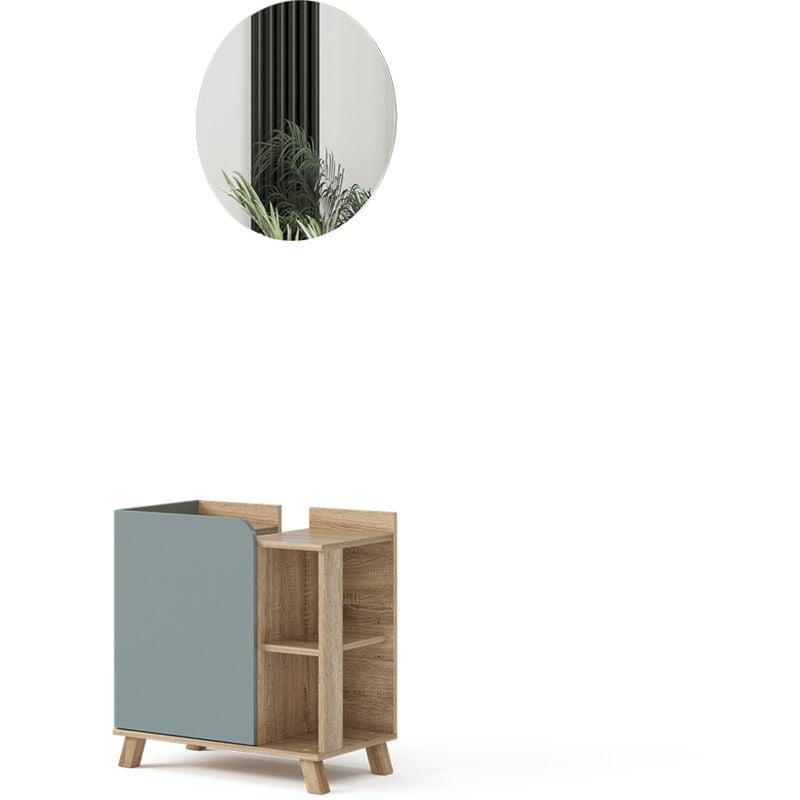 Vicco - Ensemble de meubles de salle de bain Karen, Bleu-gris, 2 pièces