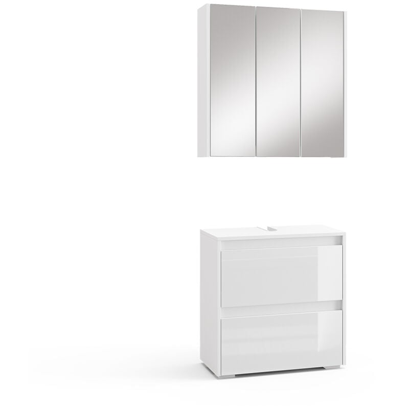 Vicco - Ensemble de meubles de salle de bain Majest, Blanc, 2 parties