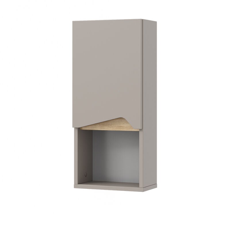 Vicco - Armoire de Marelle, Grège, 30 x 67 cm avec porte et compartiment ouvert