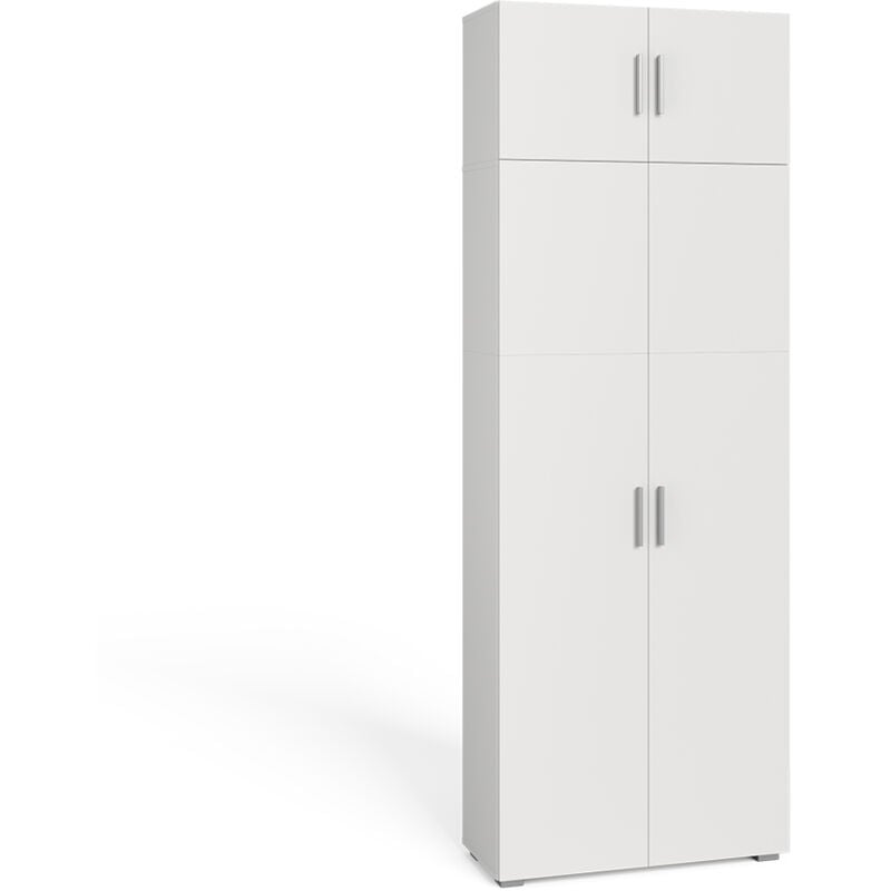 Vicco - tagère à dossiers Ingo, Blanc, 80 x 182.4 cm avec rehausse d'armoire