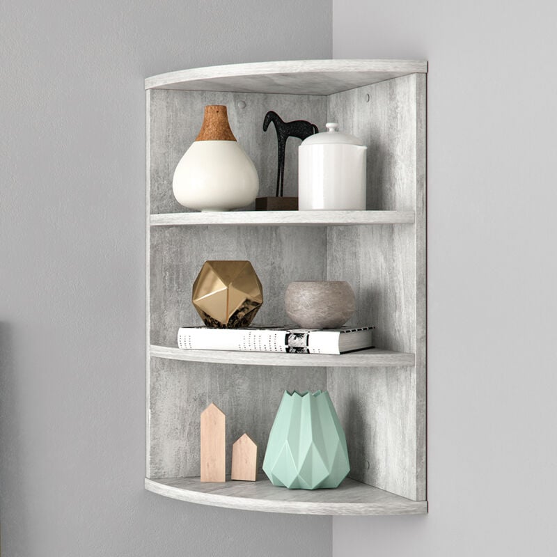 Vicco - tagère d'angle Ecki, Béton, 30 x 60 cm