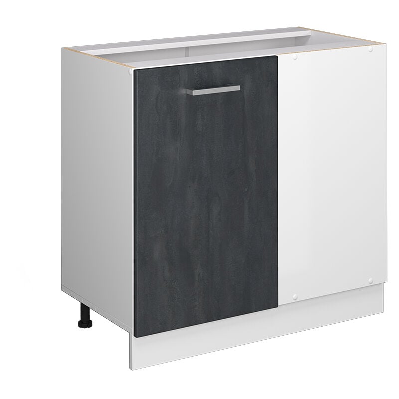 Meuble d'angle R-Line, Béton noir, 86 cm sans plan de travail Vicco