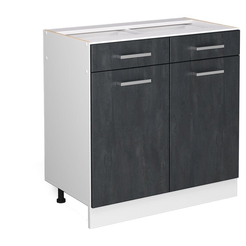 Meuble cuisine R-Line, Béton noir, 80cm sans pt Vicco