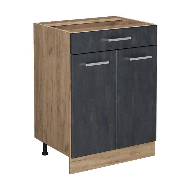 Meuble cuisine R-Line, Béton noir, 60cm sans pt Vicco