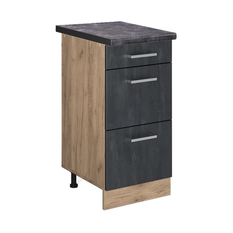 Meuble cuisine R-Line, Béton noir, 40cm PT Anthracite, Vicco