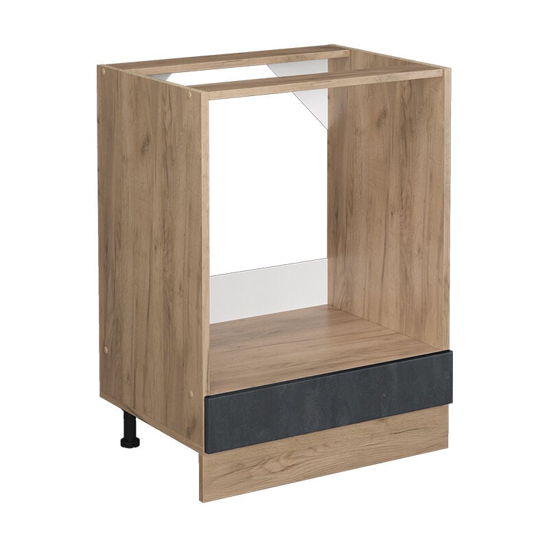 Meuble pour four R-Line, Béton noir, 60 cm sans plan de travail, Vicco