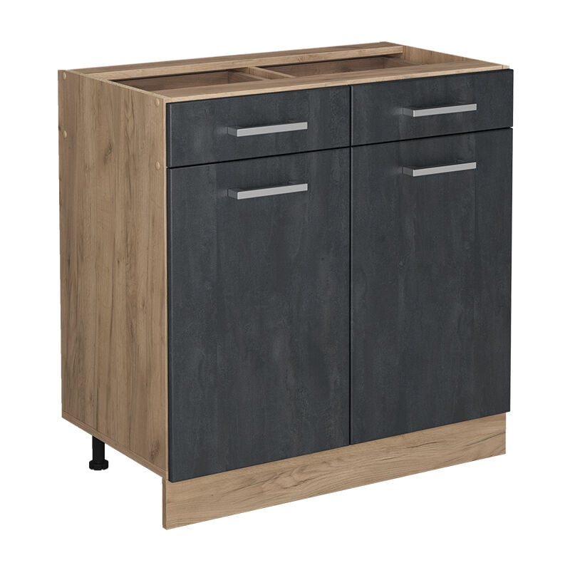 Meuble cuisine R-Line, Béton noir, 80cm sans pt Vicco