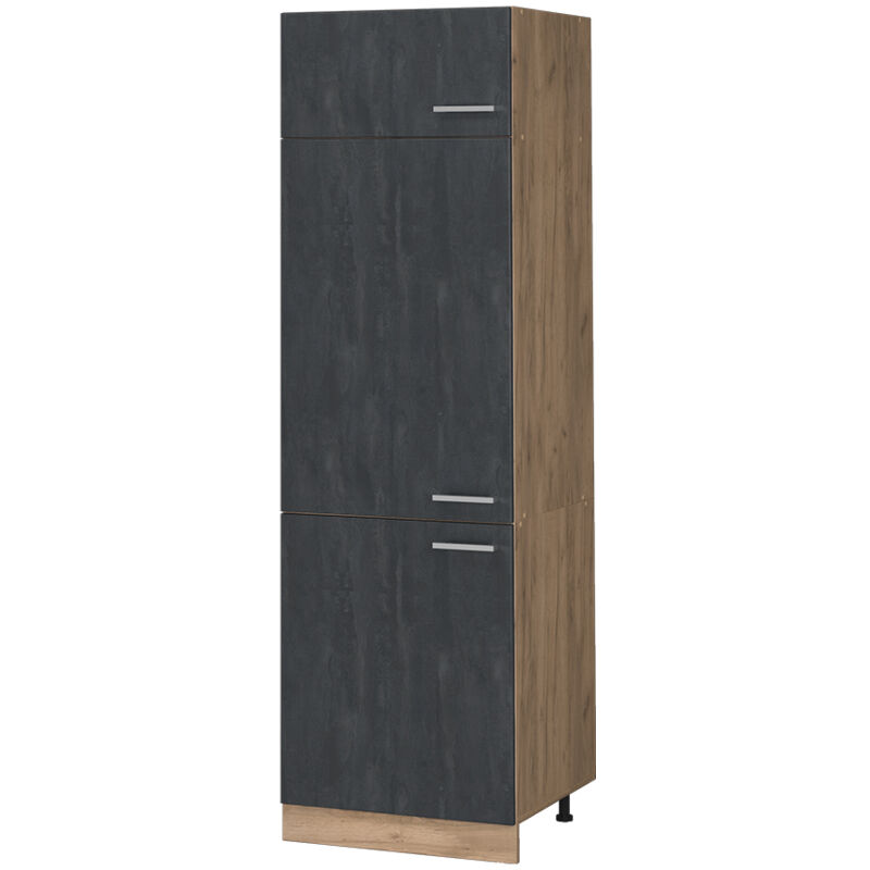 Armoire pour frigo R-Line, Béton noir, 60 cm Vicco