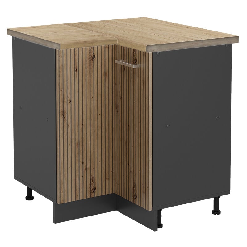 Vicco - Meuble d'angle R-Line, Chêne Artisan, 75.6 cm, pt Chêne