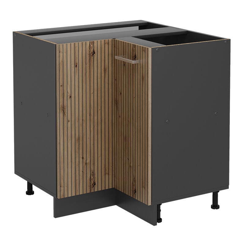 Vicco - Meuble d'angle R-Line, Chêne Artisan, 75.6 cm sans plan de travail