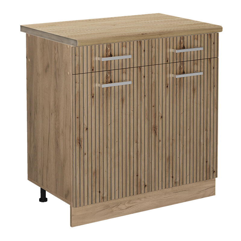 Vicco - Meuble cuisine R-Line, Chêne Artisan, 80 cm, pt Chêne