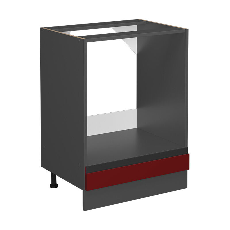 Vicco - Meuble pour four R-Line, Rouge, 60 cm J-Shape, sans plan de travail