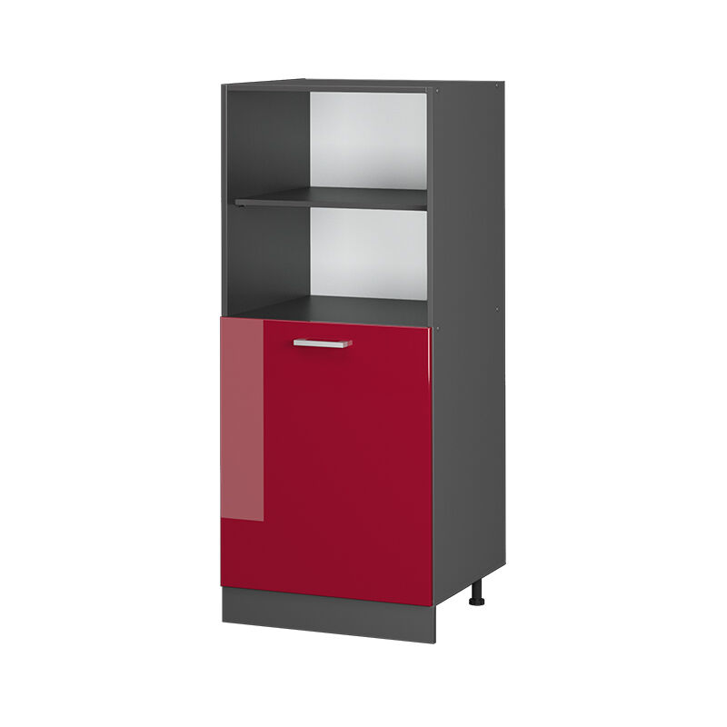 Vicco - Meuble pour four R-Line, Rouge bordeaux Haute brillance, 60 cm