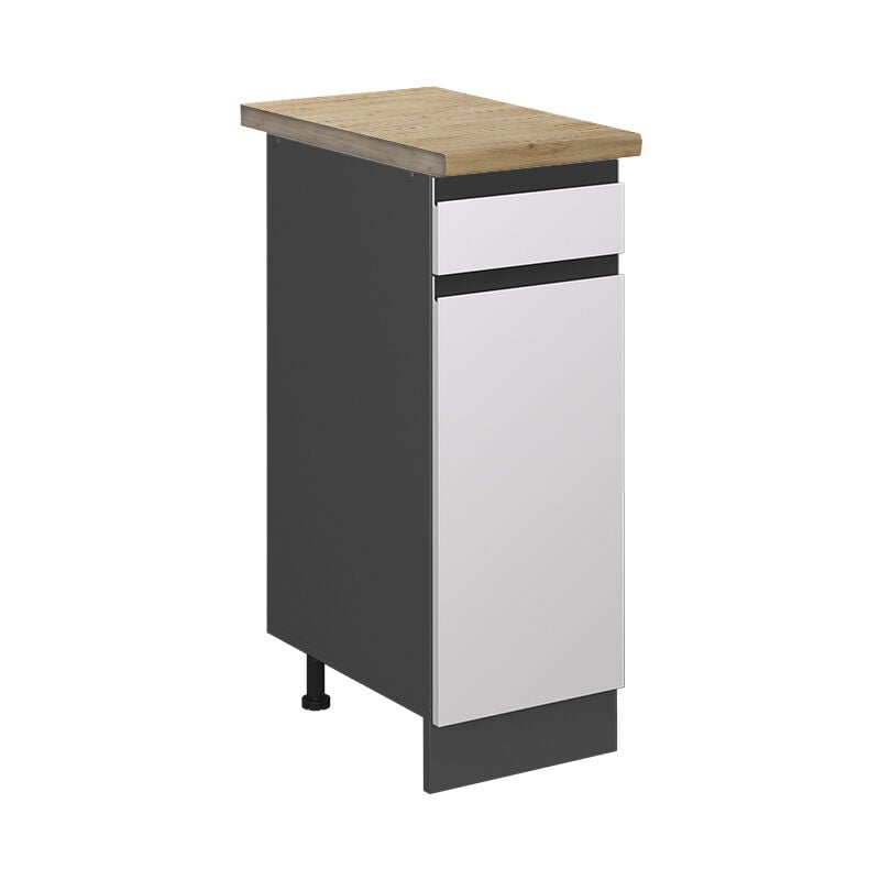 Meuble cuisine R-Line, Blanc, 30 cm, pt Chêne Vicco