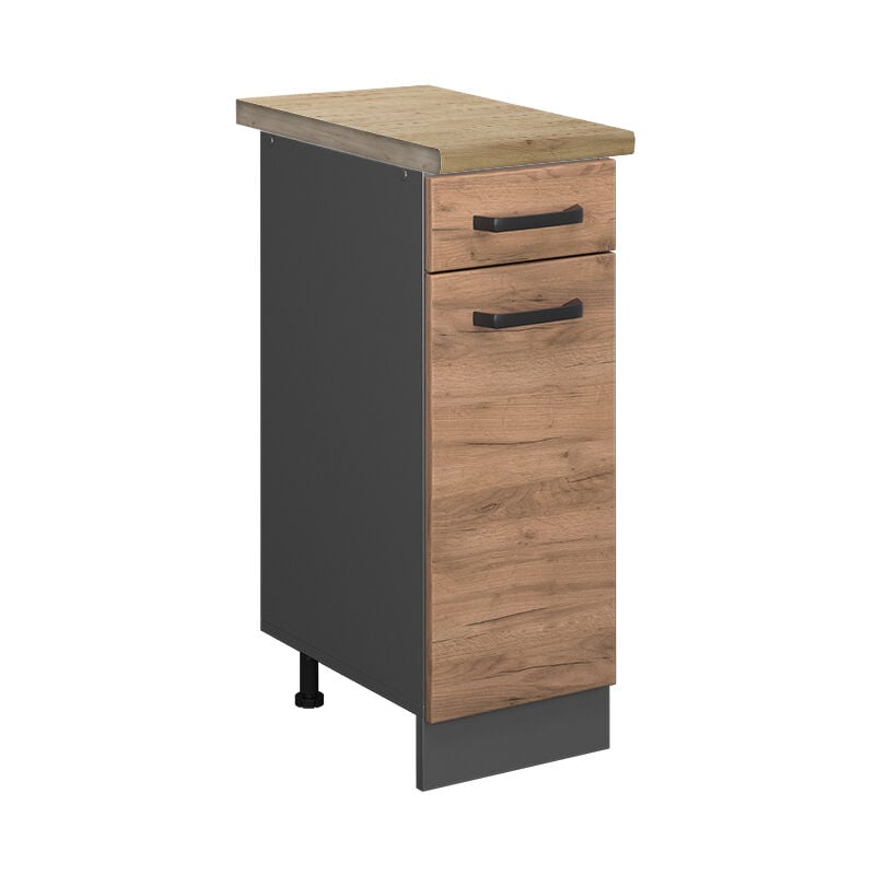 Meuble cuisine R-Line, Chêne de force doré, 30 cm, pt Chêne Vicco