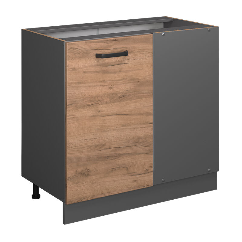 Meuble d'angle R-Line, Chêne de force doré, 86 cm sans plan de travail Vicco