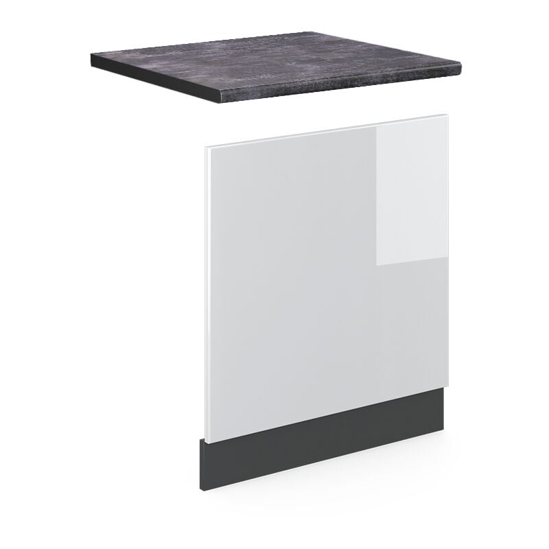 Façade R-Line, Blanc Haute brillance, 60 cm, pt Anthracite Vicco