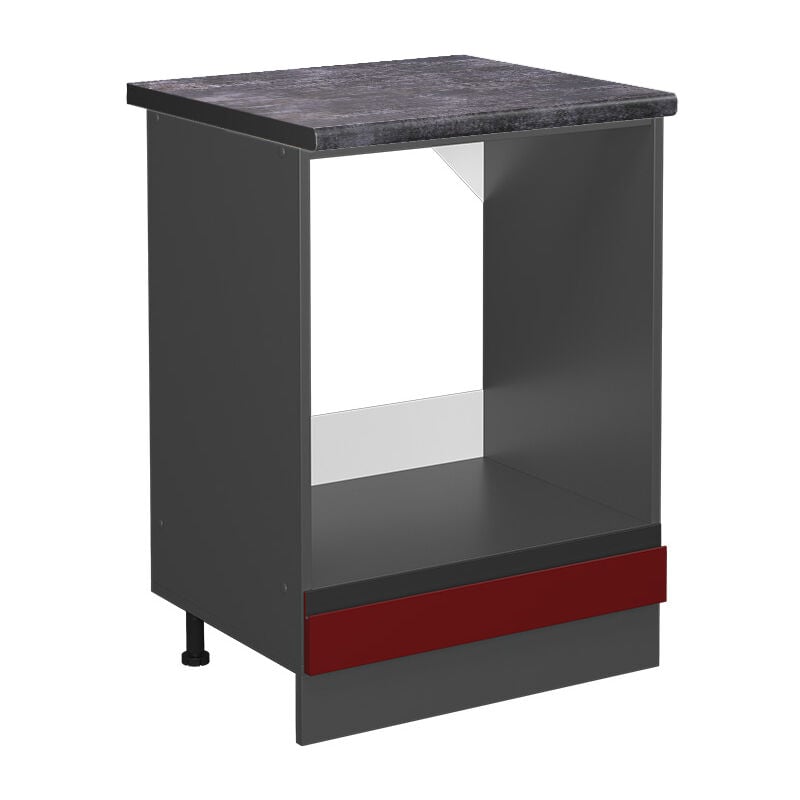 Vicco - Meuble pour four R-Line, Rouge, 60 cm, pt Anthracite