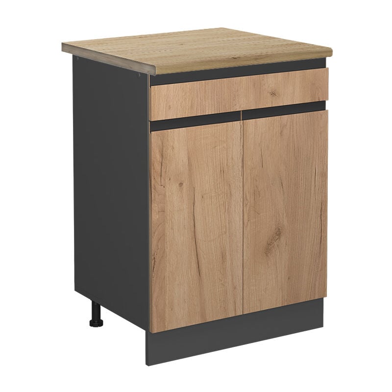 Meuble cuisine R-Line, Chêne de force doré, 60 cm, pt Chêne Vicco