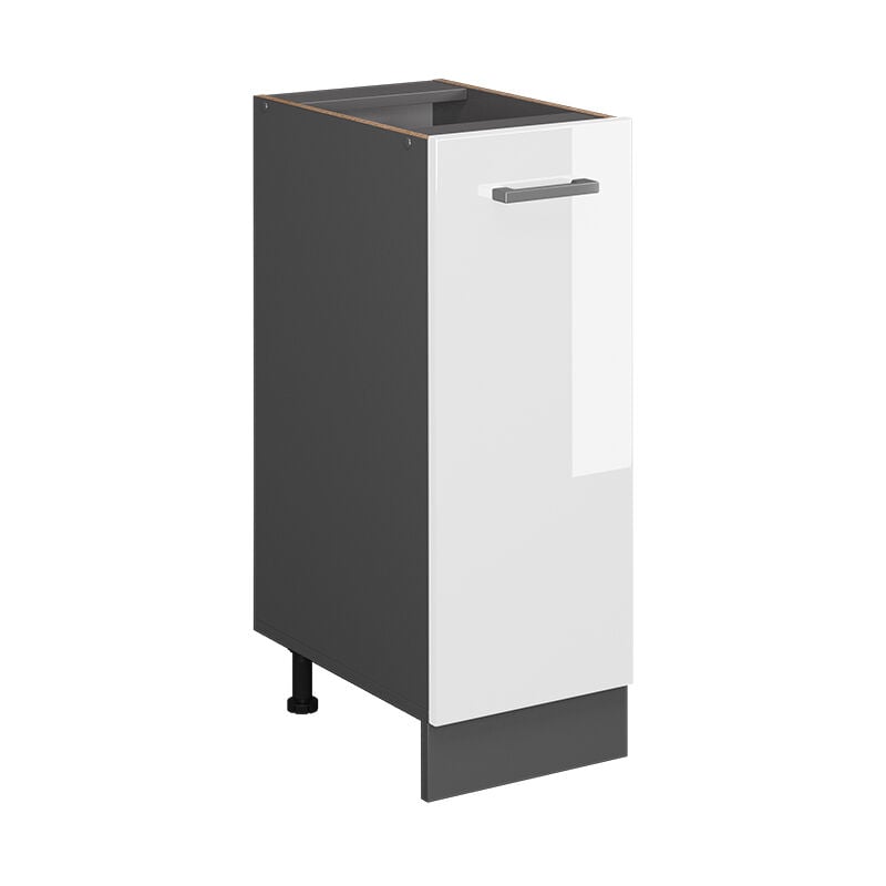 Armoire basse R-Line, Blanc Haute brillance, 30 cm sans plan de travail Vicco