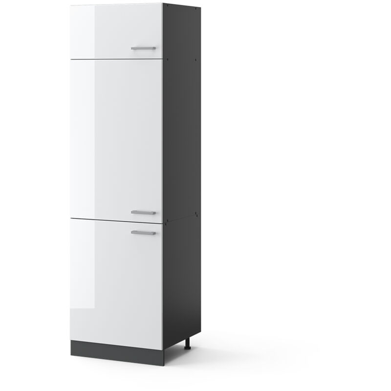 Vicco - Armoire pour frigo R-Line, Blanc Haute brillance, 60 cm