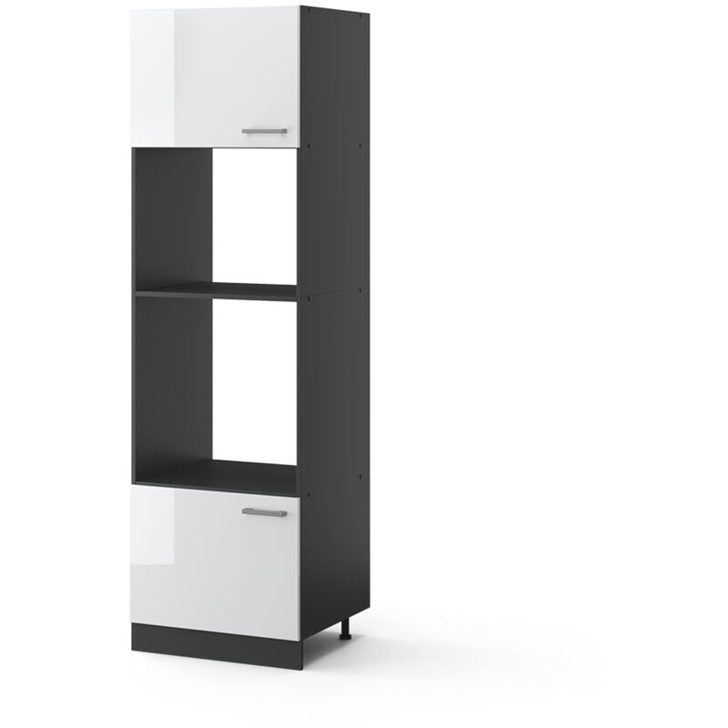 Vicco - Armoire micro-ondes R-Line, Blanc Haute brillance, 60 cm