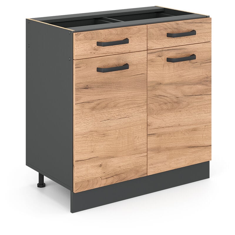 Vicco - Meuble cuisine R-Line, Chêne de force doré, 80cm sans pt