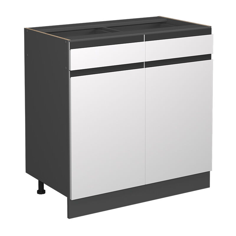 Vicco - Meuble cuisine R-Line, Blanc, 80 cm J-Shape, sans plan de travail