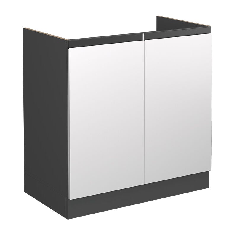 Meuble bas sous-évier R-Line, Blanc, 80 cm J-Shape, sans plan de travail Vicco