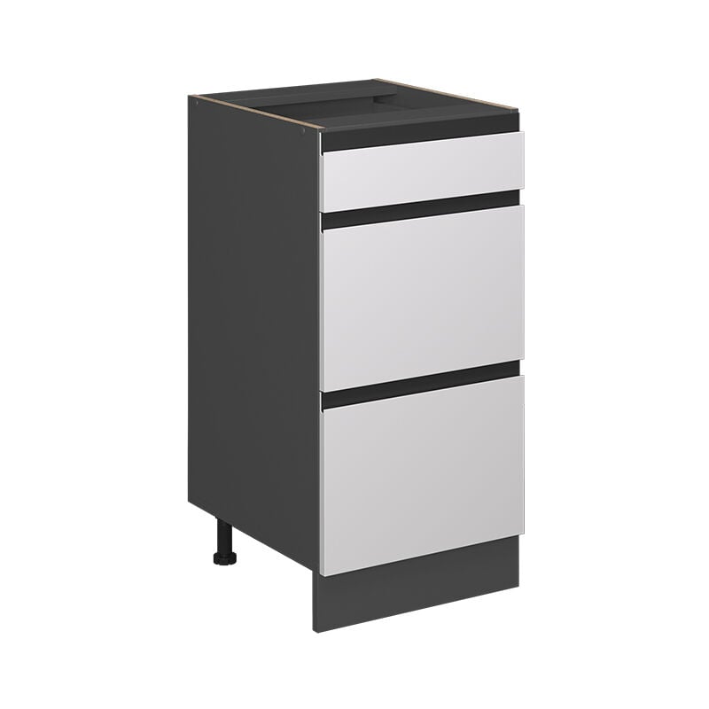 Meuble cuisine R-Line, Blanc, 40 cm J-Shape, avec tiroirs, sans plan de travail Vicco