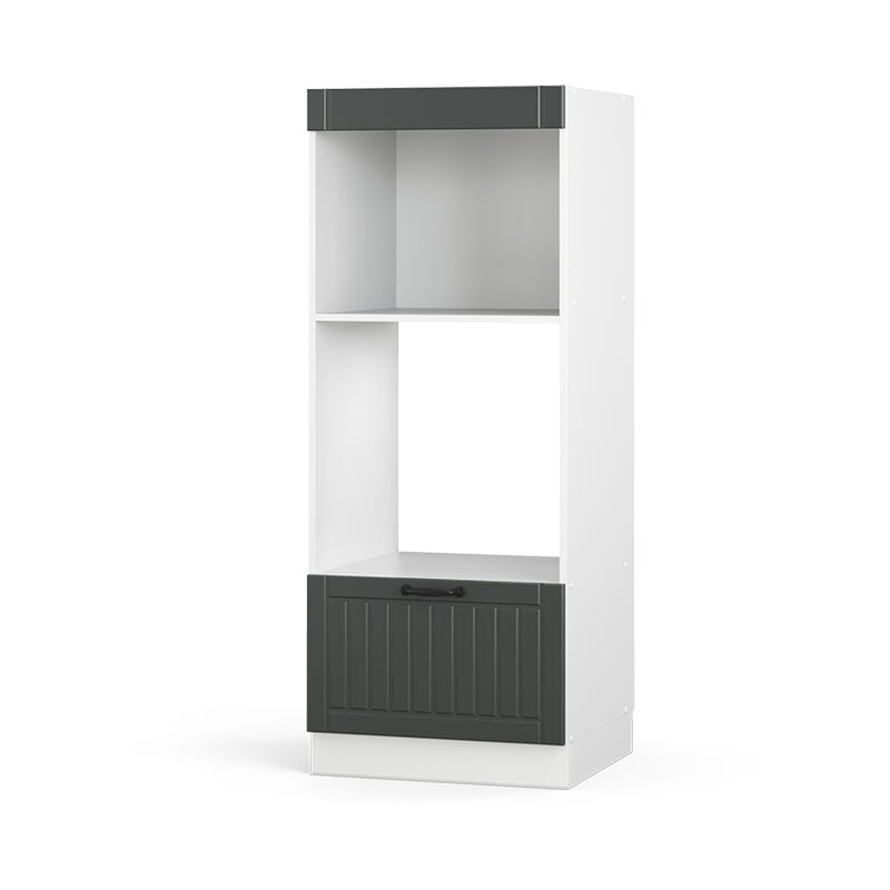 Vicco - Mikrowellenschrank Fame-Line, Anthrazit Landhaus, 60 cm offen