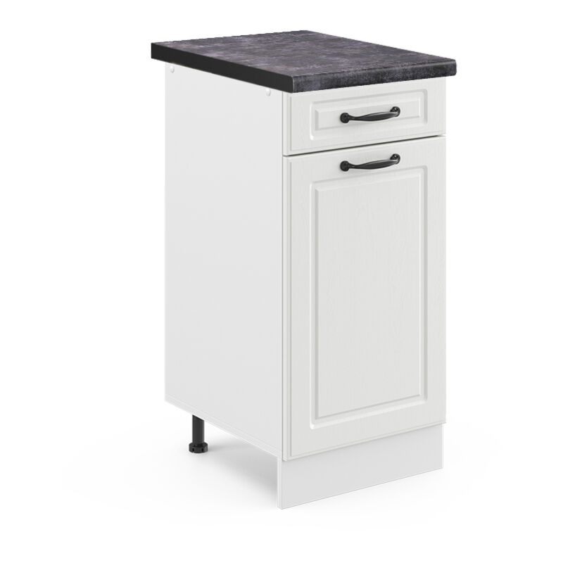 Vicco - Küchenunterschrank R-line, Weiß Landhaus, 40 Cm , Ap Anthrazit