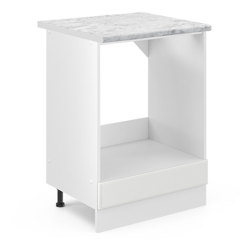 Vicco - Herdumbauschrank R-line, Weiß Landhaus, 60 Cm , Ap Marmor