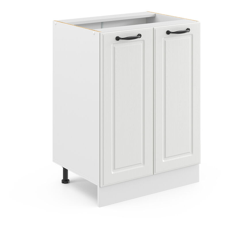 Küchenunterschrank R-line, Weiß Landhaus, 60 Cm Ohne Arbeitsplatte Vicco
