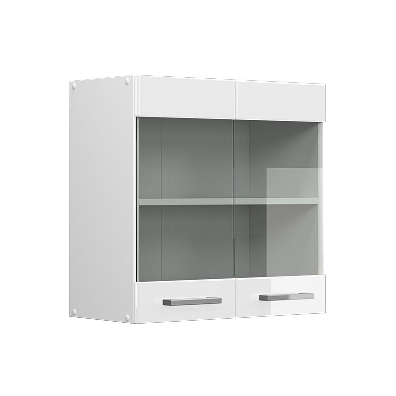 Vicco - Küchenglasschrank R-line, Weiß Hochglanz, 60 Cm