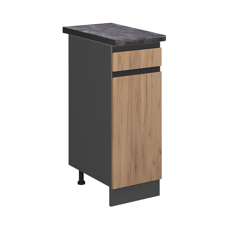 Küchenunterschrank R-line, Goldkraft Eiche, 30 Cm , Ap Anthrazit Vicco