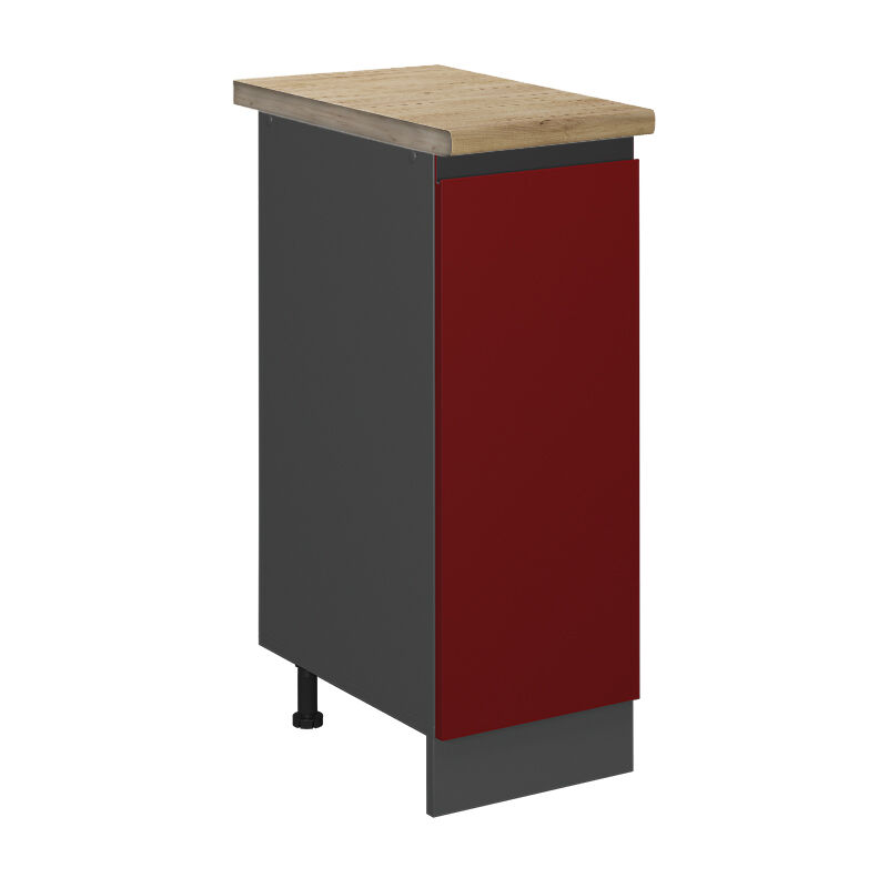 Vicco - Apothekerschrank R-line, Rot, 30 Cm , Ap Eiche