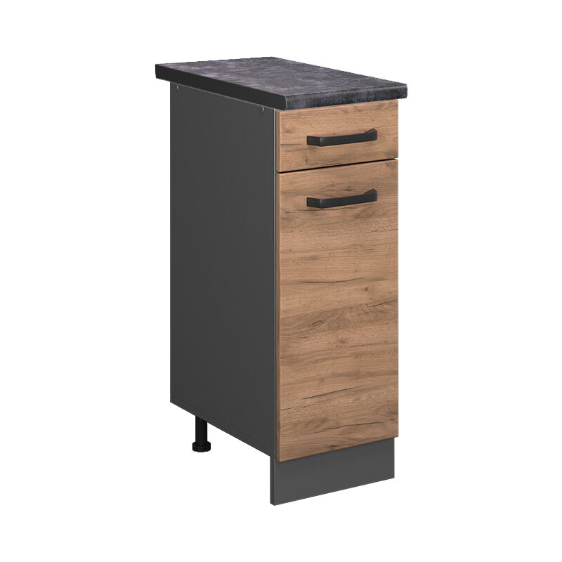 Küchenunterschrank R-line, Goldkraft Eiche, 30 Cm , Ap Anthrazit Vicco
