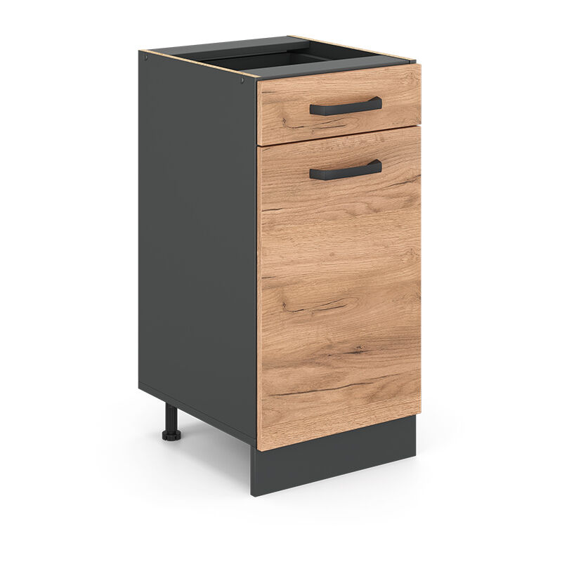 Vicco - Küchenunterschrank R-line, Goldkraft Eiche, 40 Cm Ohne Arbeitsplatte