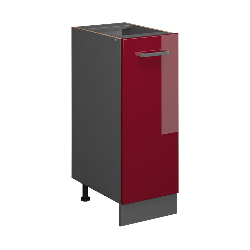 Unterschrank R-line, Bordeaux Hochglanz, 30 Cm Ohne Arbeitsplatte, Vicco