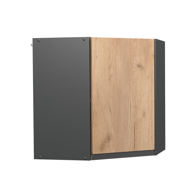 Vicco - Eckhängeschrank R-line, Goldkraft Eiche, 57 Cm J-shape