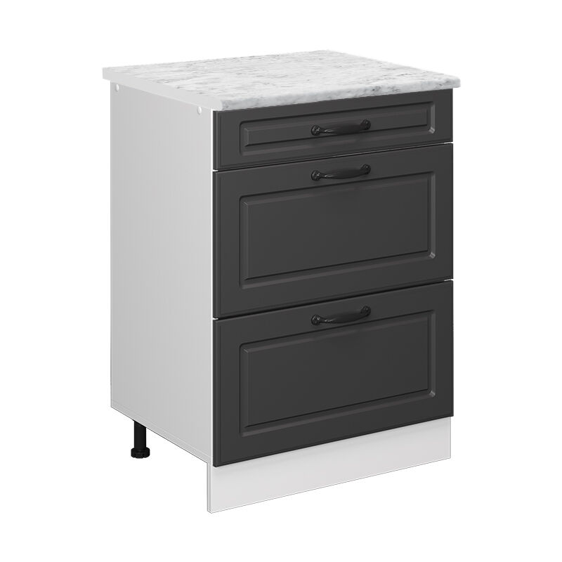 Vicco - Schubladenschrank R-line, Anthrazit Landhaus, 60 Cm Ap Marmor