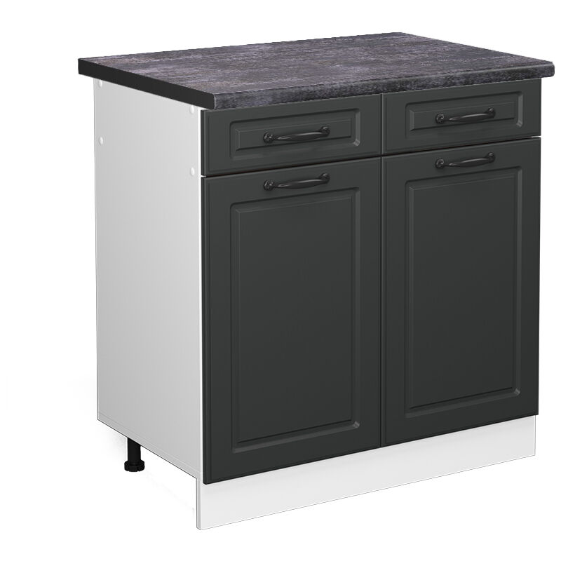 Vicco - Küchenunterschrank R-line, Anthrazit Landhaus, 80 Cm , Ap Anthrazit
