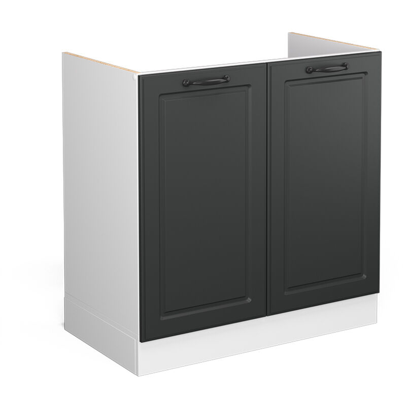 Vicco - Spülenunterschrank R-line, Anthrazit Landhaus, 80 Cm Ohne Arbeitsplatte