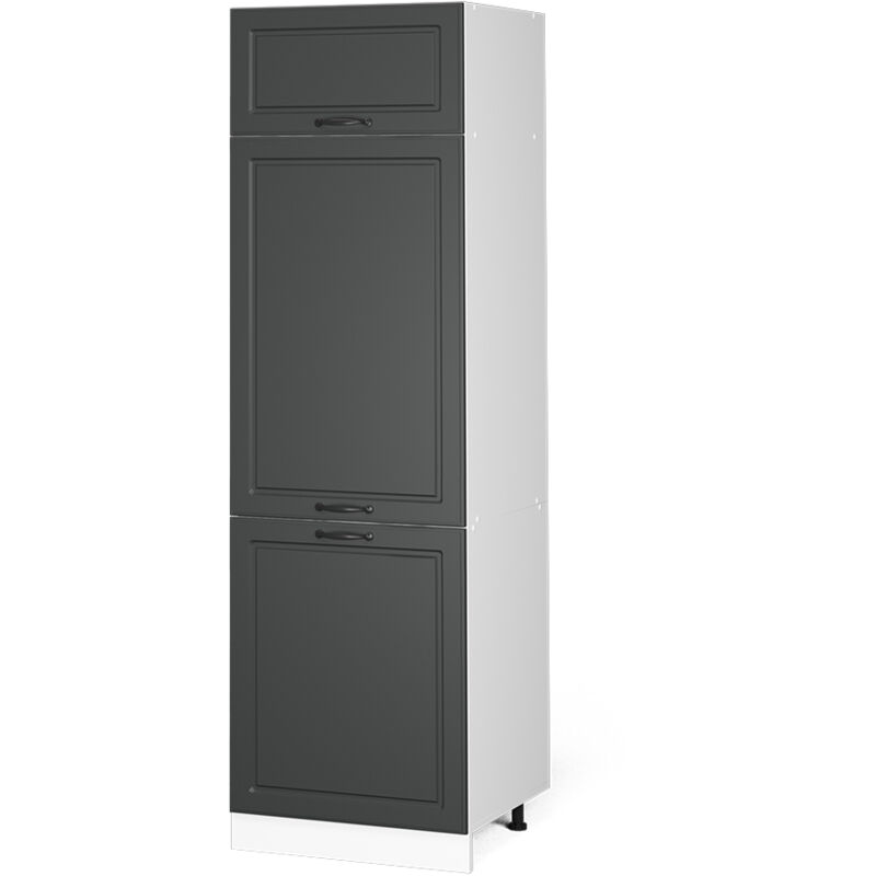 Vicco - Kühlumbauschrank R-line, Anthrazit Landhaus, 60 Cm