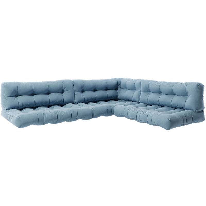 Ensemble de coussins de palette Flocken, Bleu glacé, 7 compartiments, Vicco